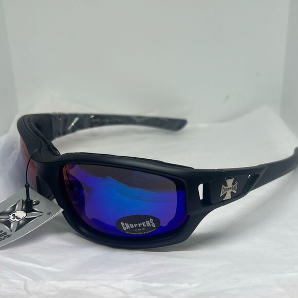 Choppers Padded Sunglasses with Mirror Lenses - Picture 1 of 3
